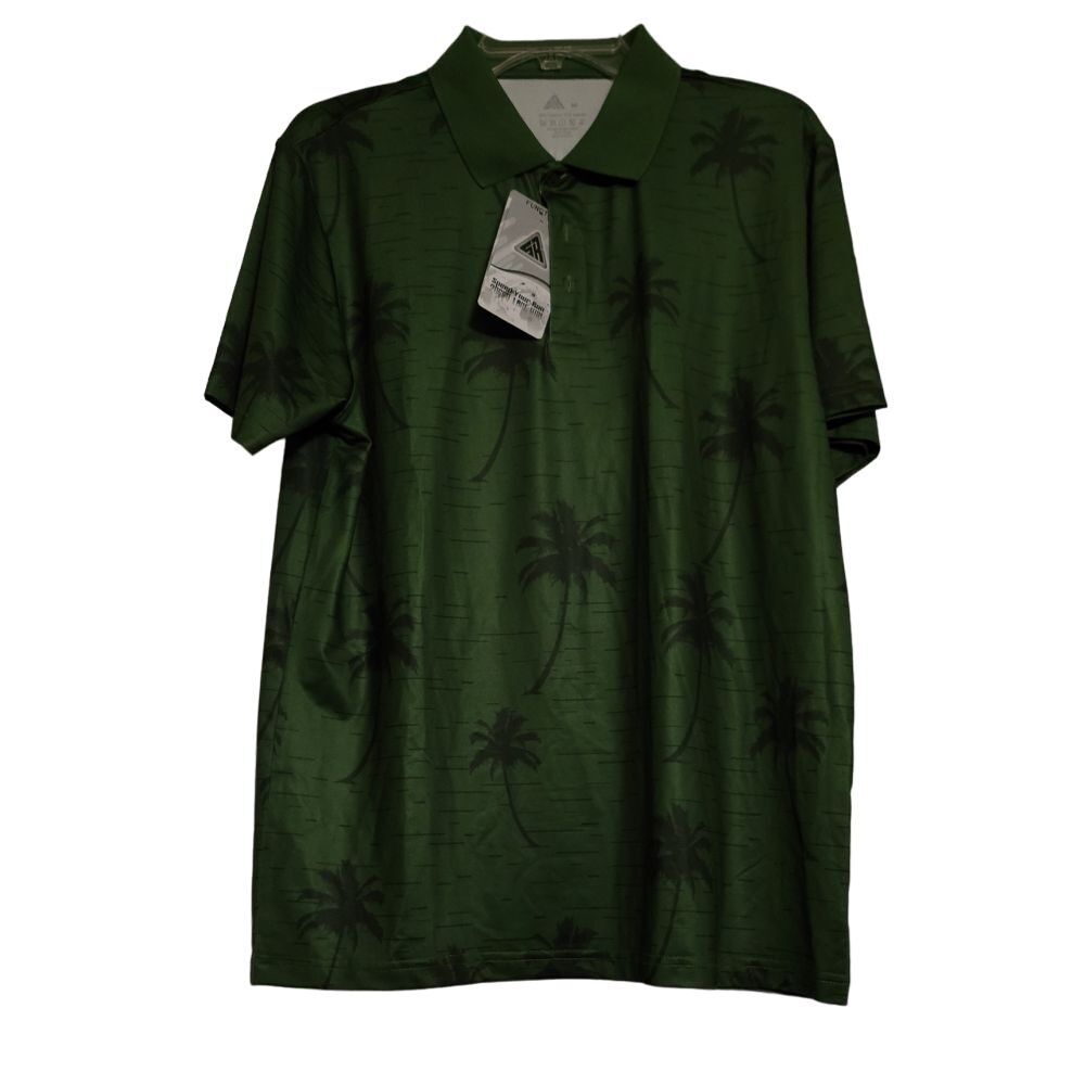 Speed Your Run New With Tags Tropical‎ Palm Tree Lightweight Polo Shirt Mens M